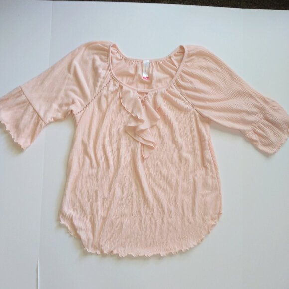 No Boundaries Pink Long Sleeve Blouse Junior Size Large - Picture 1 of 3